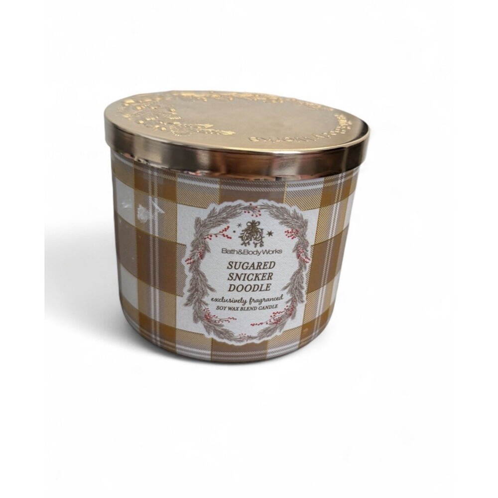 Bath & Body Works Sugared Snicker Doodle 3 Wick Candle 14.5 oz New